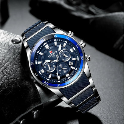 REWARD Men's Watches 81011M Sports Silicone Quartz Men's Watch Waterproof Calendar Chronograph Luminous Watches Men