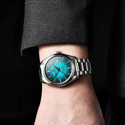 Reloj de lujo para hombre PAGANI DESIGN – Modelo automático mecánico (calibre 8215), de acero inoxidable, hermético, con indicador de fecha y agujas luminiscentes