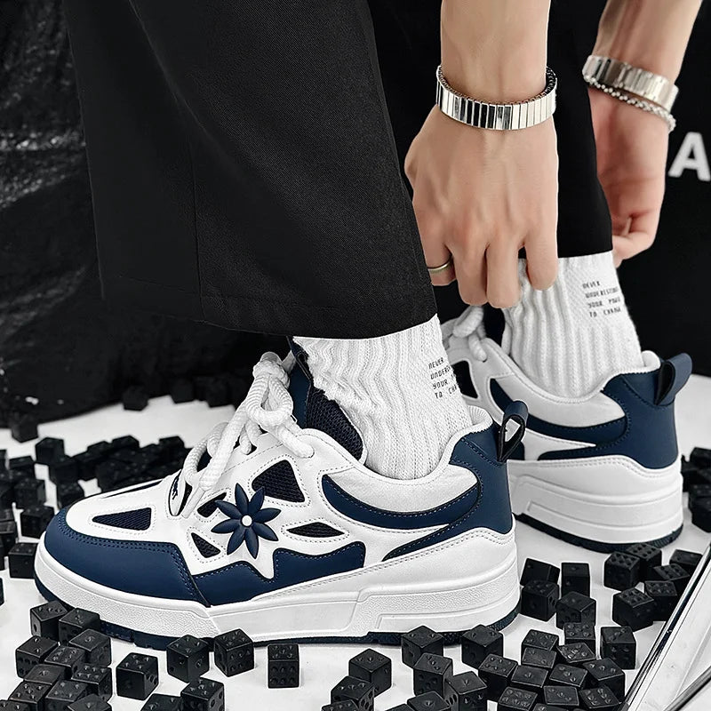 Modne męskie buty streetwear i skateboardowe, luksusowe sneakersy treningowe z oddychającej siateczki, casualowe tenisówki męskie