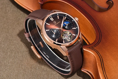 PAGANI DESIGN 41mm Men’s Luxury Mechanical Watch  Sapphire Crystal, Leather Strap & Waterproof