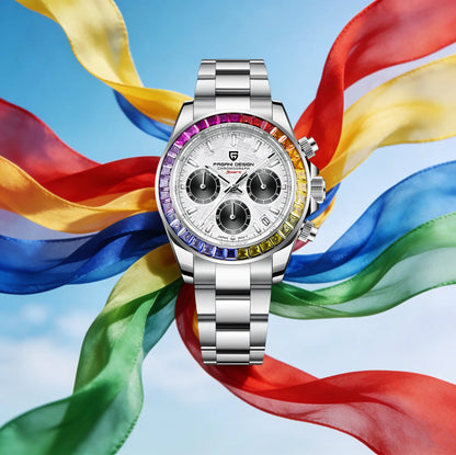 PAGANI DESIGN Men Exquisite Quartz Watch Luxury Choice VK63 Sapphire Mirror Stainless Steel Calendar Small Three-Pin Chronograph