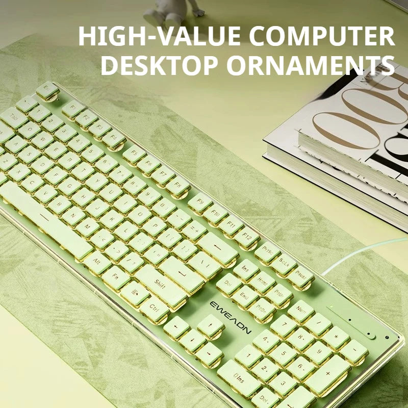 EWEADN V3 kabelgebundene leise Büro- & Gaming-Tastatur, Folientasten-Design, ergonomisch, für Windows/Laptop/PC/Desktop, E-Sports-Zubehör