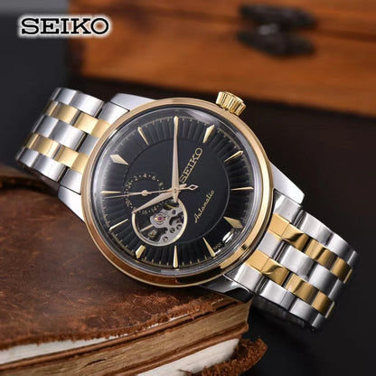 Seiko's new men's and women's business mechanical wristwatch, casual classic stainless steel strap, fashionable couple's watch