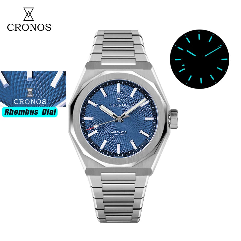 Cronos Luxury Men's Watch 36mm Automatic PT5004 Miyota 90S5 Wristwatches Sapphire 10ATM See-through Case Back L6050 men's watch