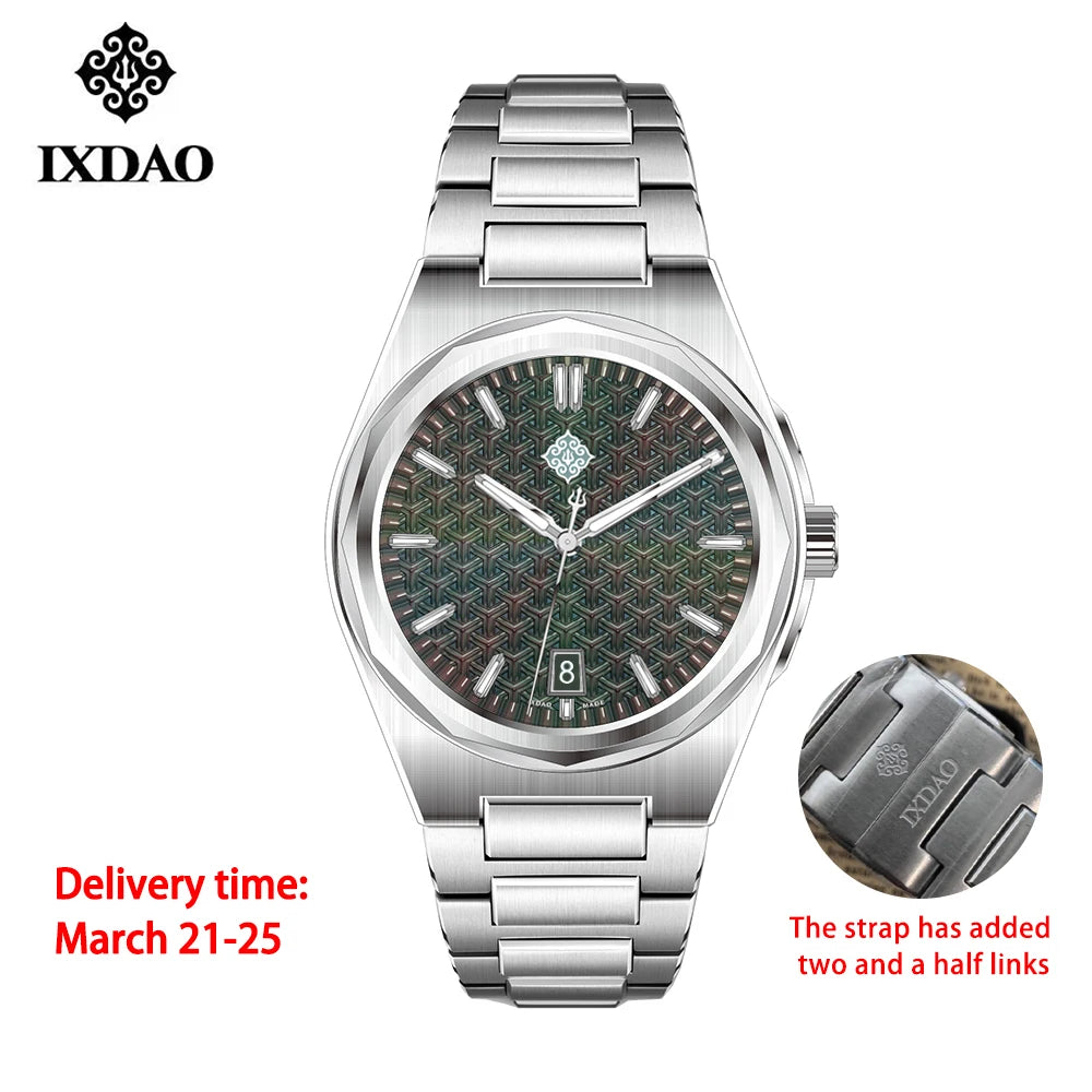 IX&DAO 2025 Neu 37mm Warrior Herren-Automatikuhr mit Miyota 9015 Uhrwerk, Saphirglas, Edelstahl, wasserdicht bis 10Bar, BGW