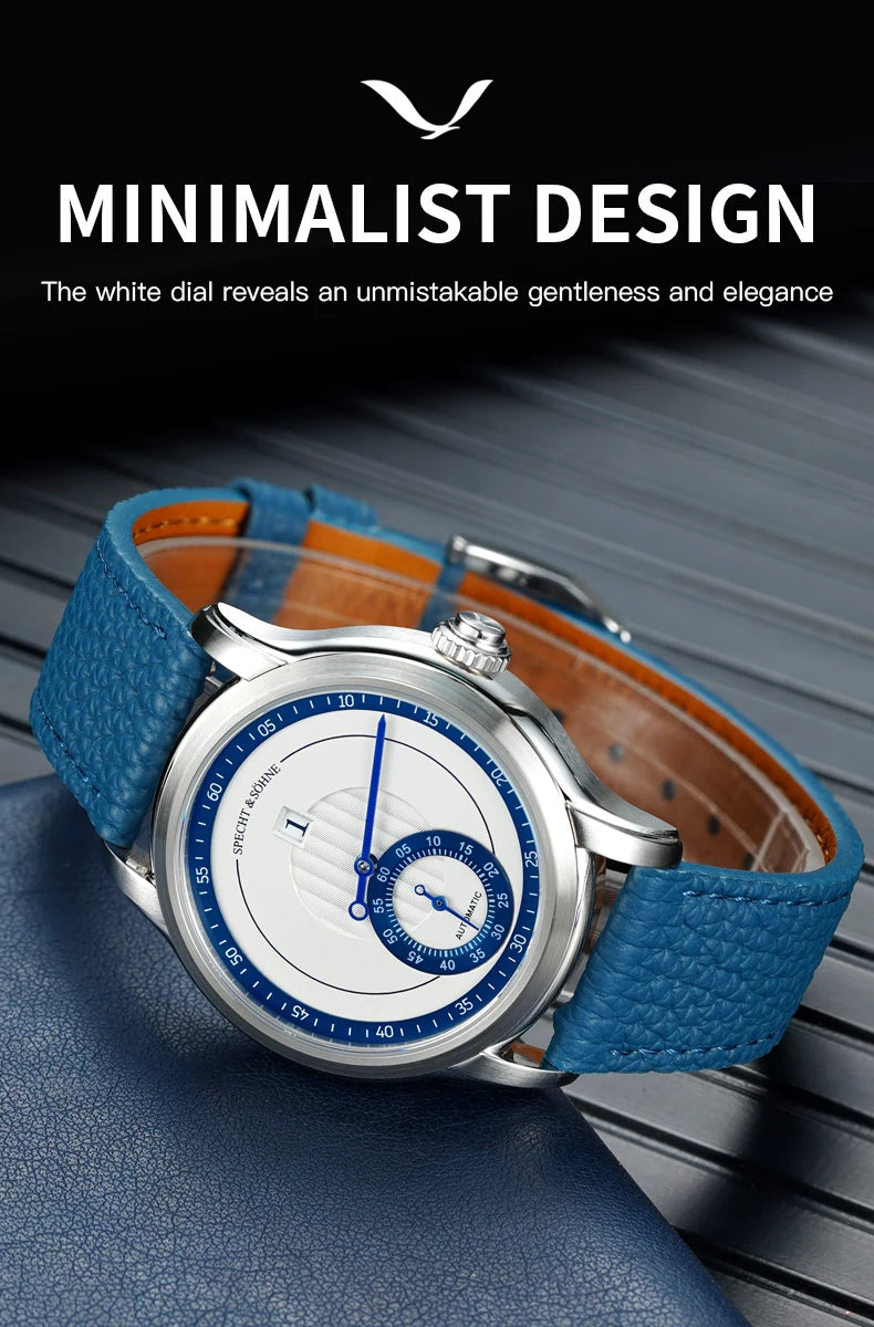 2026 Newly designed Specht & Söhne Men Automatic Watch 39mm Jumping Hour Mechanical Wristwatch Sapphire Crystal Reloj Hombre