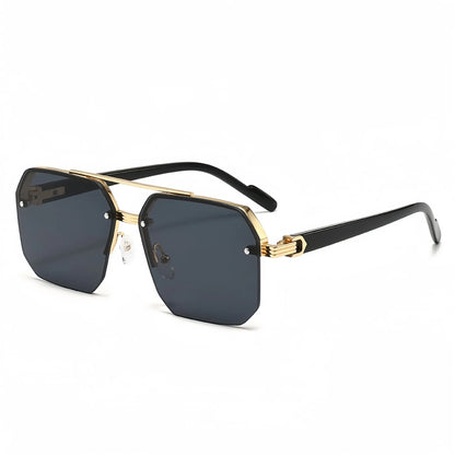 2026New Man Woman Sun Glasses Fashion Versatile UV400 Sunglasses High Quality Half-Frame Shades Unisex Double Beam Design Sunnie