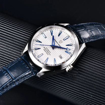 Reloj de lujo para hombre PAGANI DESIGN – Modelo automático mecánico (calibre 8215), de acero inoxidable, hermético, con indicador de fecha y agujas luminiscentes