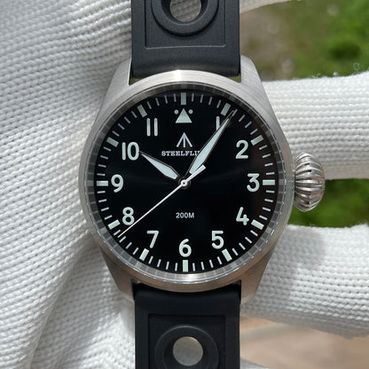 STEELFLIER Official SF743 Quartz Pilot VH31 Steel Strap Onion Crown 20Bar Waterproof Sapphire Crystal Luxury Dive Luminous Watch