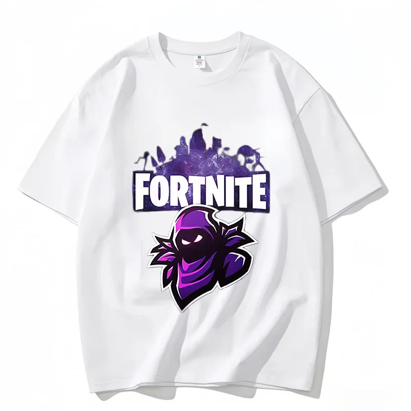 Fortnite Rundhals-T-Shirt für Erwachsene, unisex, Gaming-Dance-Mode, neu, aus reiner Baumwolle, kurzärmeliges Oberteil, perfekt für Freizeit und Urlaub