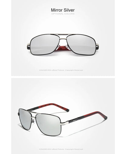 KINGSEVEN 2023 Aluminum Pilot HD Polarized Sunglasses Men Women Fashion Frame Male Sun Glasses For Driving UV400 Mirror