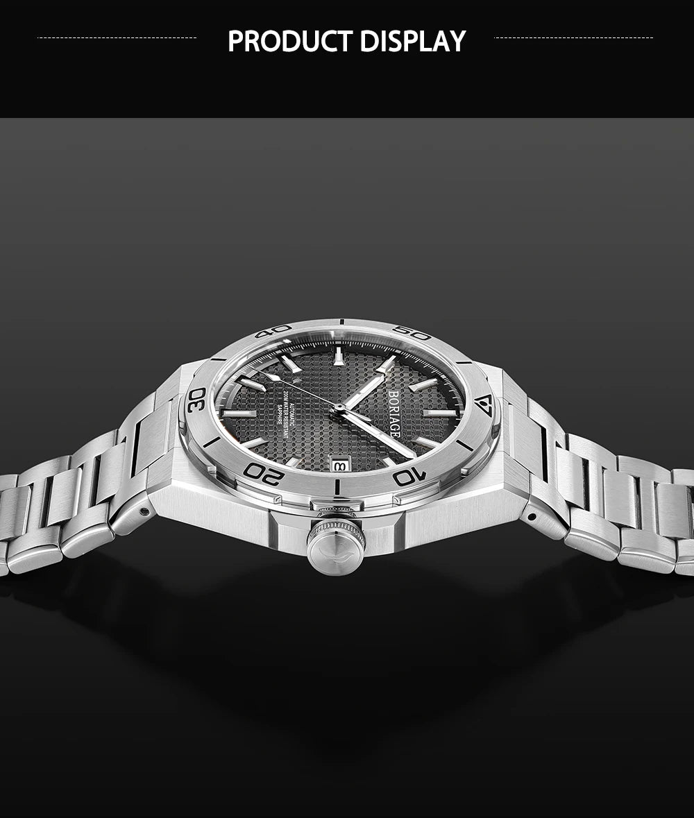 BORIAGE Fully automatic mechanical men's watch BGW9 luminous watch MIYOTA9015 movement 316 stainless steel 200m Water Resistance