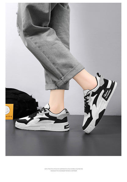Pantofi sport noi de toamnă pentru bărbați, pantofi confortabili cu platformă pentru bărbați, tendință 2023, pantofi vulcanizați cu șireturi, sneakers casual albi, zapatillas