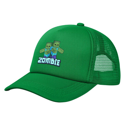 Voksen Creepers Zombie fjendtlig mob-karakter Trucker-kasket Mesh-baseballkasket Polyesterhat Solkasket Justerbare golfkasketter Sommer