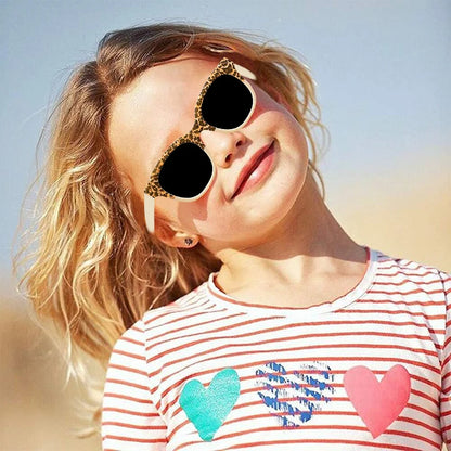 New Children Vintage Leopard Print Square Sunglasses UV400 Outdoor Fashion Girls Boys Protection Sunglass Kids Sun Glasses