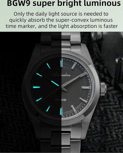 ADDIESDIVE 2024 New AD2066 Men's Watches Bubble Mirror Pot Cover Glass Stainless Steel Waterproof  Quartz Watch Man reloj hombre
