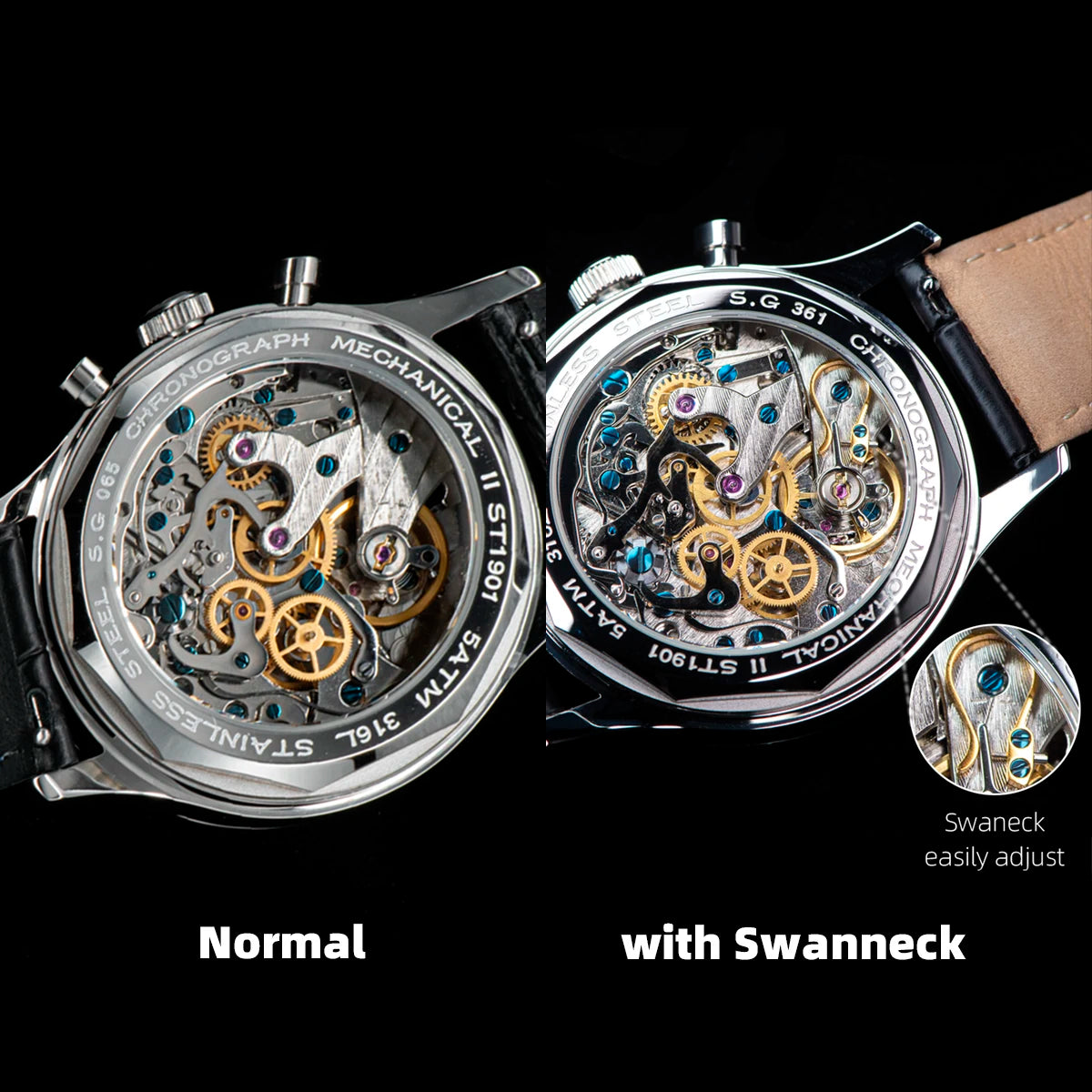 40mm Men Army Watch 1963 Pilot Mechanical Sugess Panda Wristwatch Sapphire Air Force Watches Chronograph Official ST1901Movement