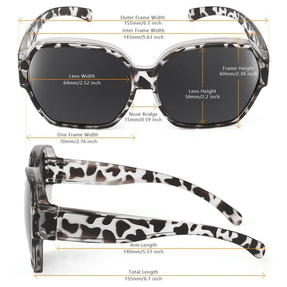 Oversized Over Glasses T01 Sunglasses for Women Men Square Fit Over Sun Glasses UV400