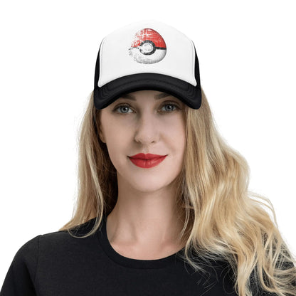 Destroyed Pokemon Pokeball Trucker Cap Men Women Outdoor Hat Trucker Worker Cap Fishing Hat Adjustable Mesh Baseball Caps Summer
