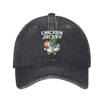 Chicken Jockey Zombie Pixel Art Zombie 2025 Movie Wear Baseball Caps Men Women Hats Cap Adjustable Trucker Hats Snapback Cap