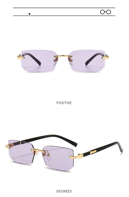 10 Pairs Per Set Wholesale Sunglasses For Women Fashion Rectangle Rimless Outdoor Eyewear Simple Casual Square Sun Glasses