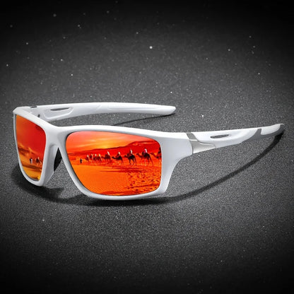 New Polarized Sports Sunglasses for Men, High-Quality TAC Lens Frame, Full Rim, UV Protection, Alloy Decorative, for Climbing