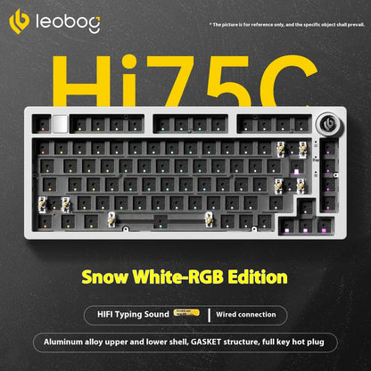 LEOBOG Hi75C Mechanical Wireless Keyboard Aluminium 3-Mode With Knob Hot Swap RGB Gasket Hi75C Gaming Keyboard Customization PC