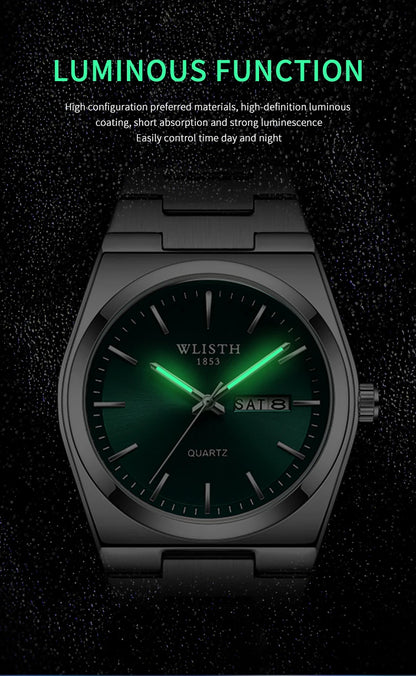 Man Watch Quartz Watch Luxury Waterproof Luminous Date Week Stainless Steel Men's Watch Male relógios masculino reloj hombre
