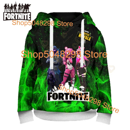 Fortnite Hoodies Pullover Sweatshirt Victory Royale 3D Hoodies Streetwear Hooded Tops for Kids Birthday Gifts