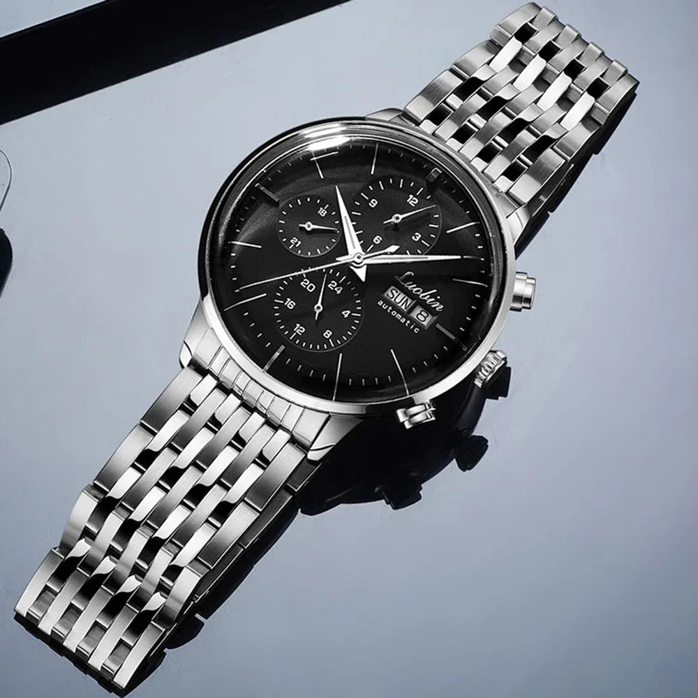 Orologio di lusso da uomo automatico meccanico a carica automatica, elegante, in acciaio inossidabile, luminoso, Relojes Para Hombre 2020
