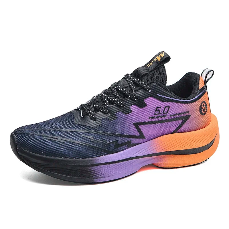 New Men's Carbon Plate Running Shoes Soft Cushion Shock Absorbing Sports Shoes Unisex Lightweight Anti-Slip Training Sneakers