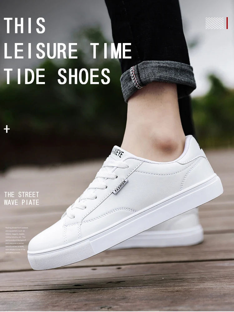Men's Casual Skateboarding Shoes White Outdoor Leisure Sneakers Breathable Walking Shoes Flat Shoes Chaussure Homme 39-48
