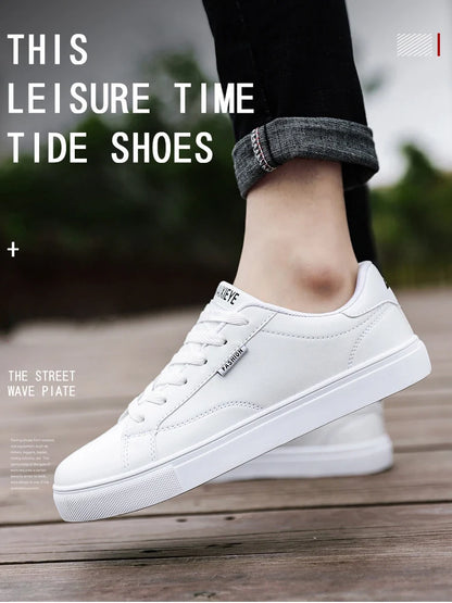Men's Casual Skateboarding Shoes White Outdoor Leisure Sneakers Breathable Walking Shoes Flat Shoes Chaussure Homme 39-48