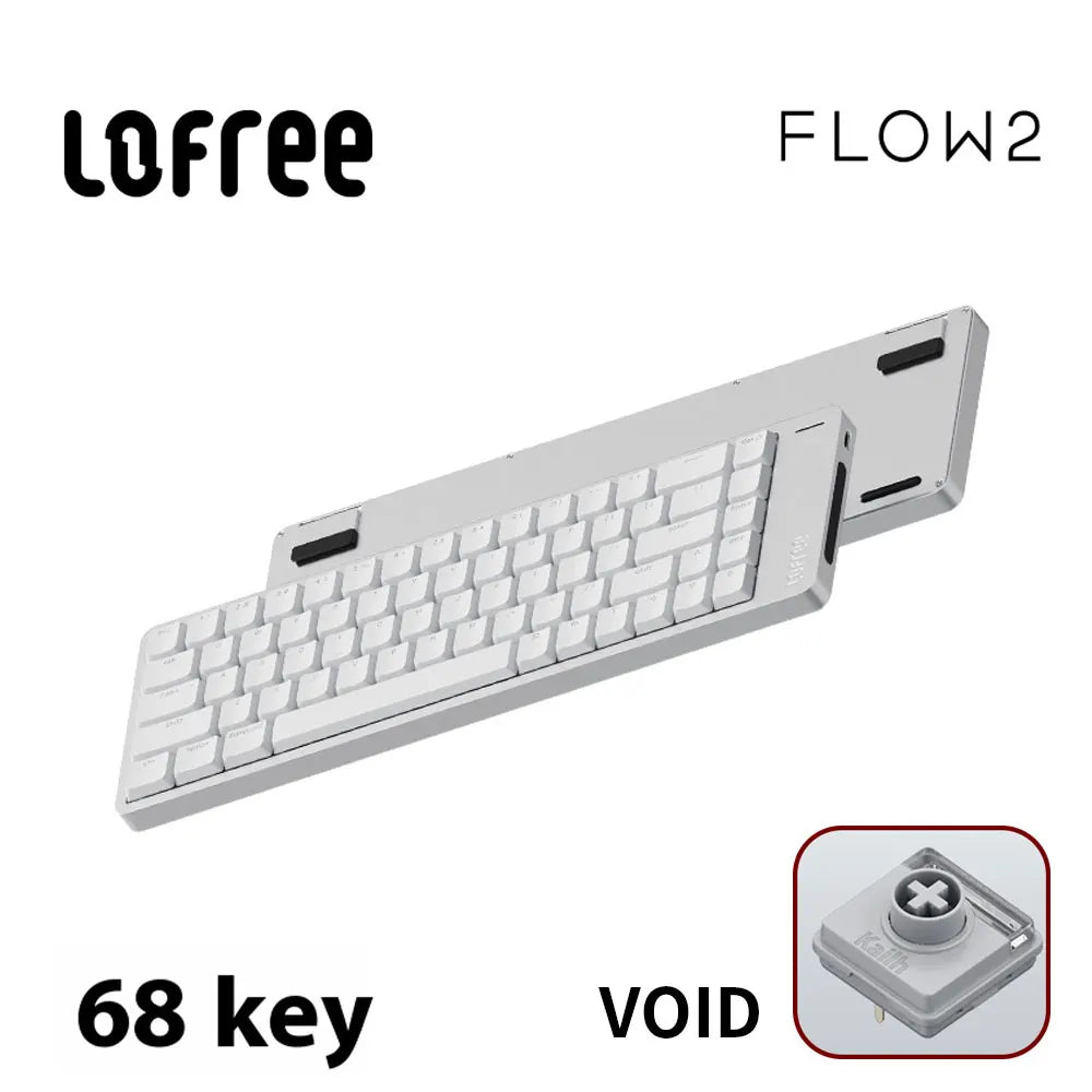Tastiera meccanica Lofree FLOW2 Business Office, wireless Bluetooth e cablata, silenziosa con suono delicato, compatibile, mute, blocco in alluminio