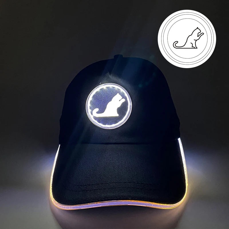 Modieuze lichtgevende baseballpet met LED-verlichting, hiphop-pet voor bar en club, fluorescerende hoed voor heren en dames, DJ-dansaccessoire en kostuumprop