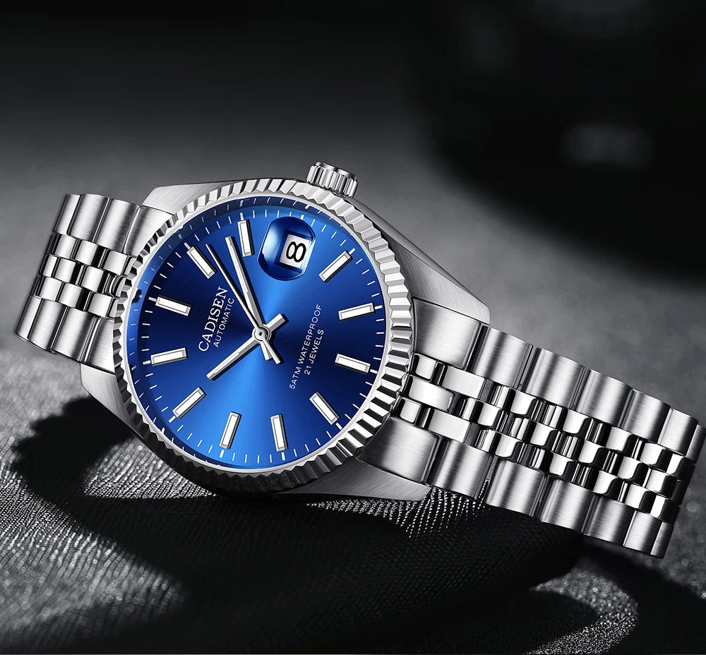 CADISEN Men Mechanical Watch Top Brand Luxury Automatic Watch Business Stainless Steel Waterproof Watch Men Relogio Masculino