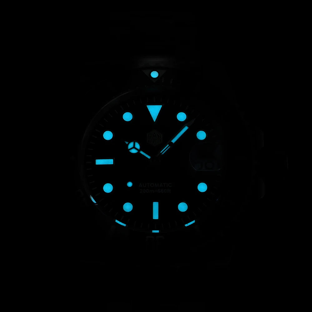 San Martin Watch New Upgraded Sub Men PT5000 ST2130 Automatic Diving Watches with Ceramic Bezel 200m Waterproof Sapphire SN0017G