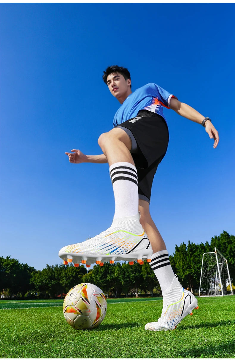 Men's Outdoor Football Boots FG/TF Professional Training Soccer Shoes Cleats Turf Futsal Match Grass Unisex Non-Slip Breathable