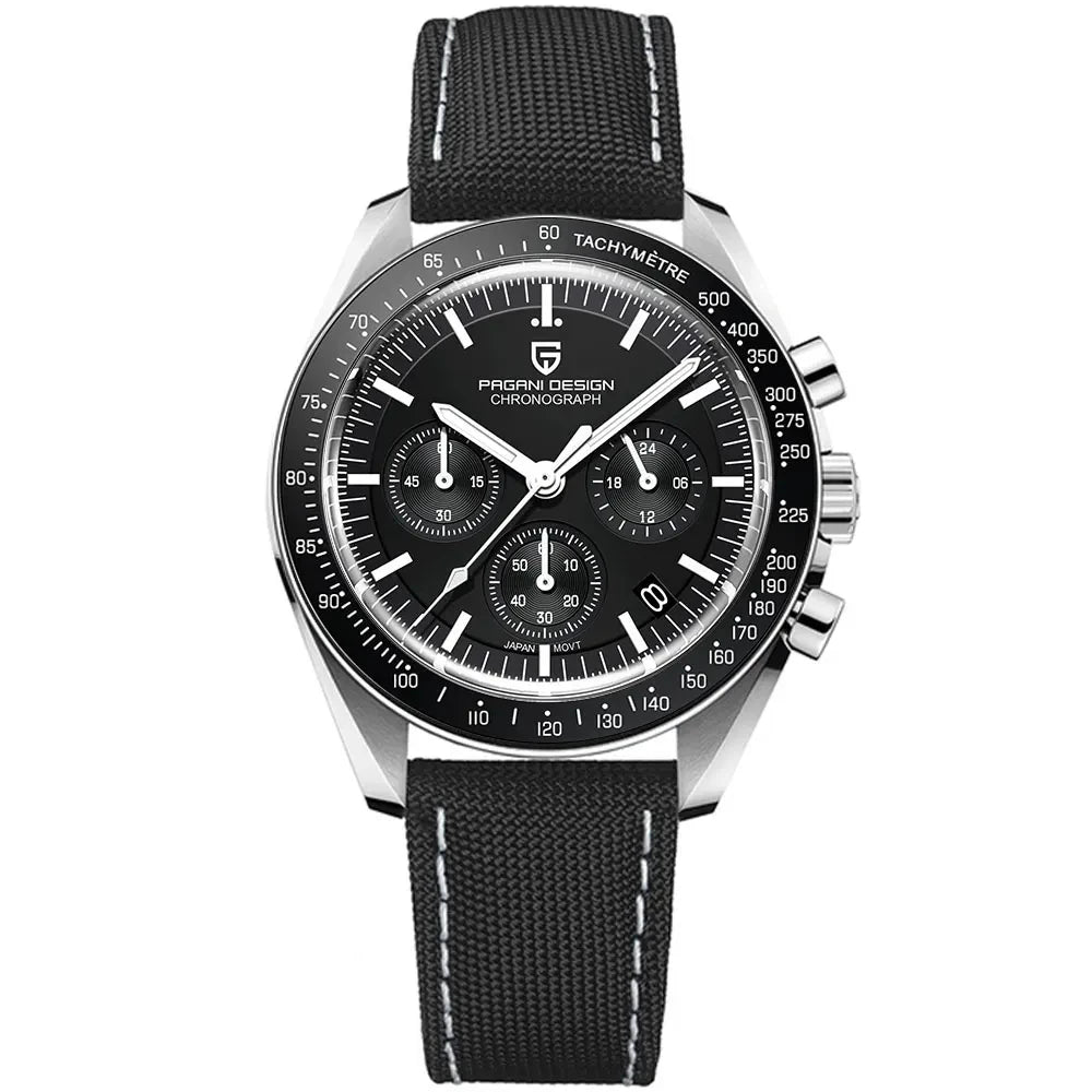 New PAGANI DESIGN Moon Men Watch Retro Luxury Quartz Watches For Men Stainless steel Sport waterproof Chronograph Man+With BOX