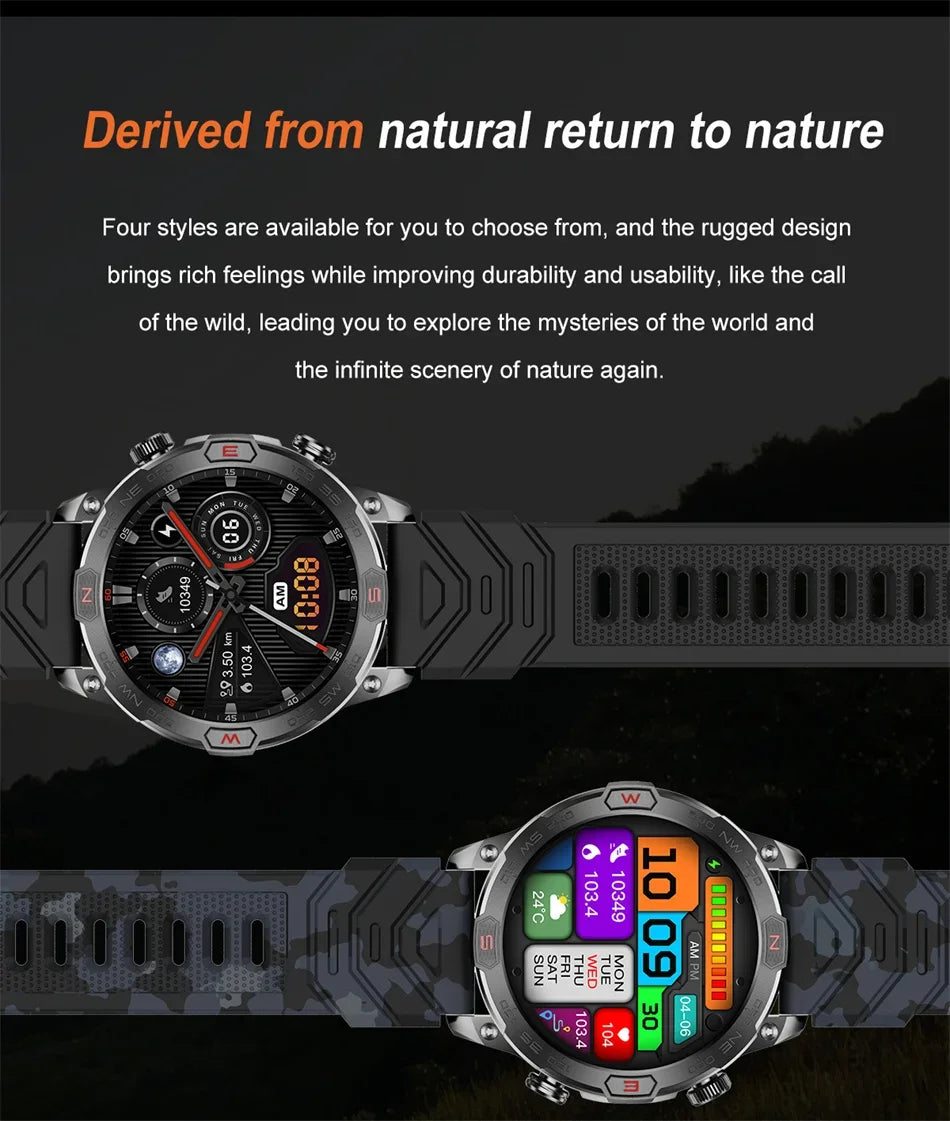 Men's Fashion Outdoor Sport GPS Smart Watch with AMOLED HD Screen, Heart Rate Monitor, and Waterproof Features