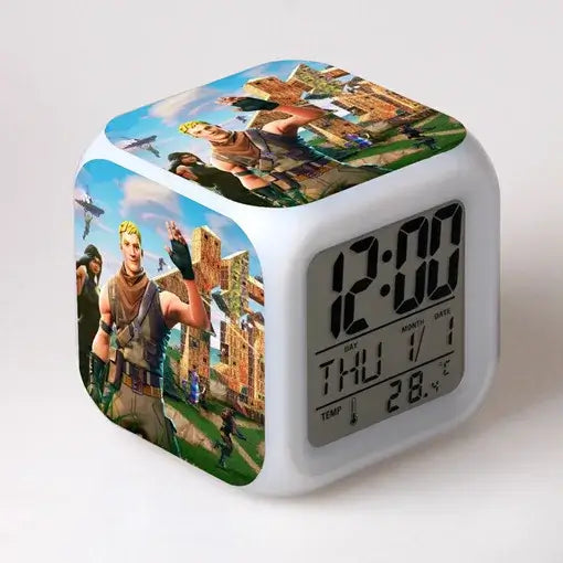 Fortnite Alarm Clock Cute Fashion Cartoon Personalized Creative Kawaii Minimalist LED Alarm Clock Gift for Friends' Birthday