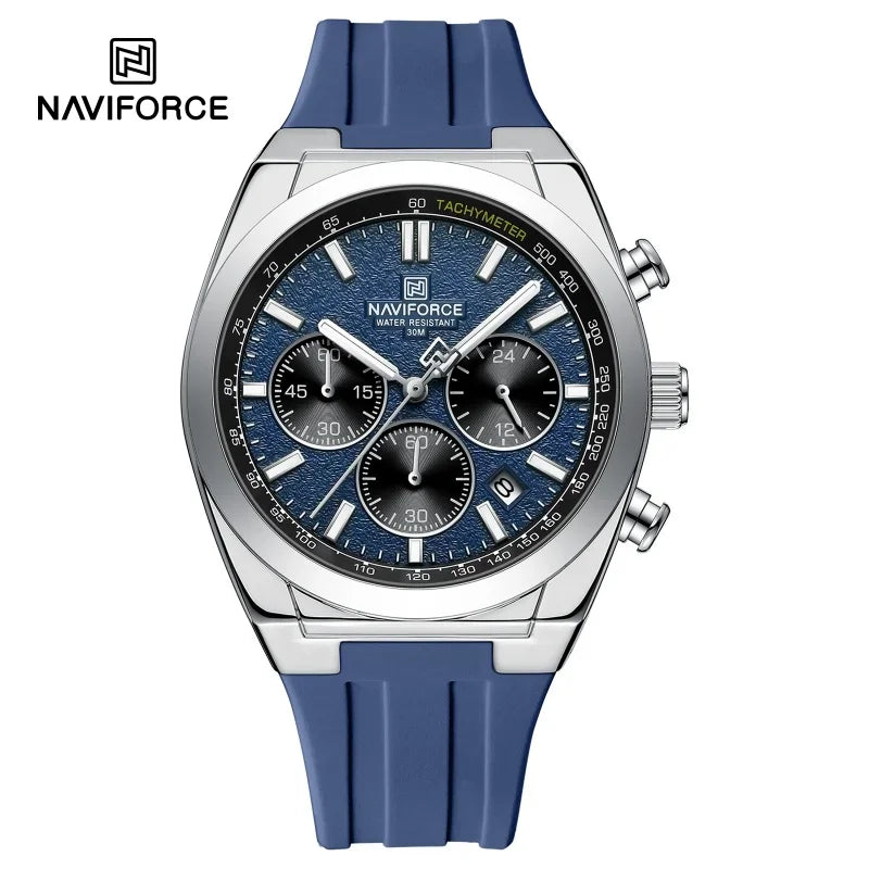 Ανδρικό ρολόι χειρός NAVIFORCE – Πολυτελές και σπορ στυλ, μηχανισμός χαλαζία, ένδειξη 24 ωρών, παράθυρο ημερομηνίας, χρονογράφος, αδιάβροχο – Ιδέα για δώρο για άνδρες