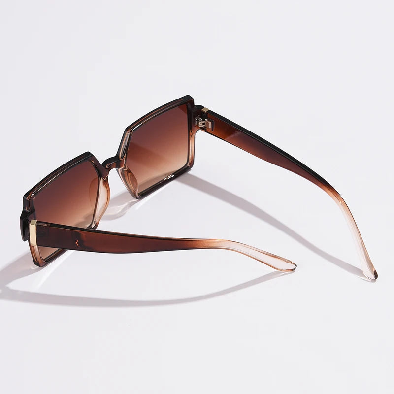 Cycling 1/2pcs Female Square Large Frame Sunglasses Women Retro Brand Big Frame Sun Glasses Black Fashion Gradient Eyeglasses
