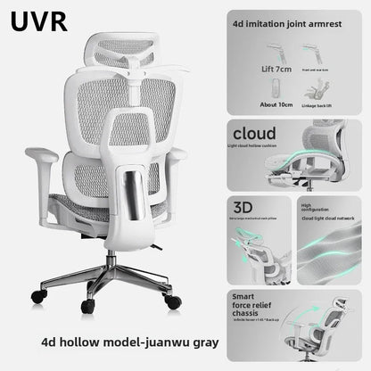 UVR Gaming Office Chair Adjustable Ergonomic Swivel Chair with Reclining Backrest, Computer Desk Chair with Armrests, Live Streaming Chair for Home Office
