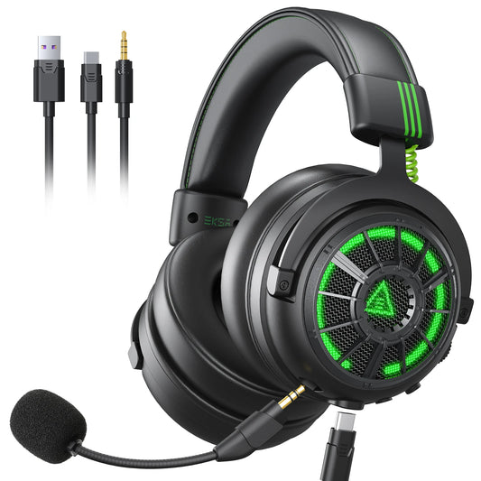 Casque de jeu filaire OneOdio EKSA StarEngine Pro, casque PC 7.1 Surround pour gamer avec micro ENC, USB/Type C/3.5mm pour PS4 PS5 Xbox