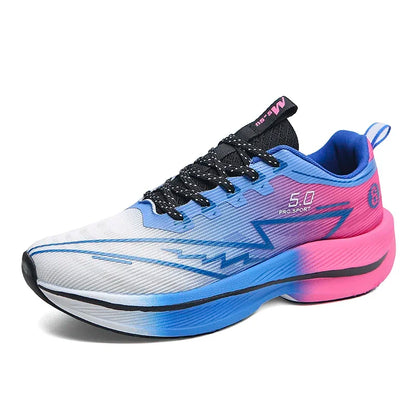 New Men's Carbon Plate Running Shoes Soft Cushion Shock Absorbing Sports Shoes Unisex Lightweight Anti-Slip Training Sneakers