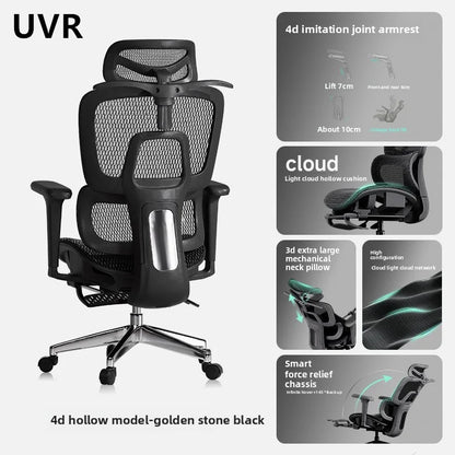 UVR Gaming Office Chair Adjustable Ergonomic Swivel Chair with Reclining Backrest, Computer Desk Chair with Armrests, Live Streaming Chair for Home Office