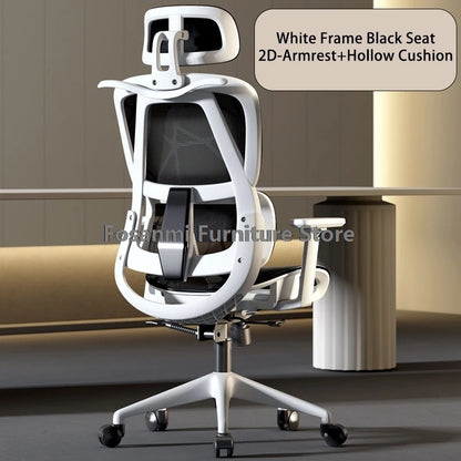 Atmungsaktiver Mesh-Computer-Bürostuhl mit Armlehnen und Lendenwirbelstütze, verstellbarer ergonomischer Schreibtischstuhl für Zuhause und Gaming mit Kopfstütze