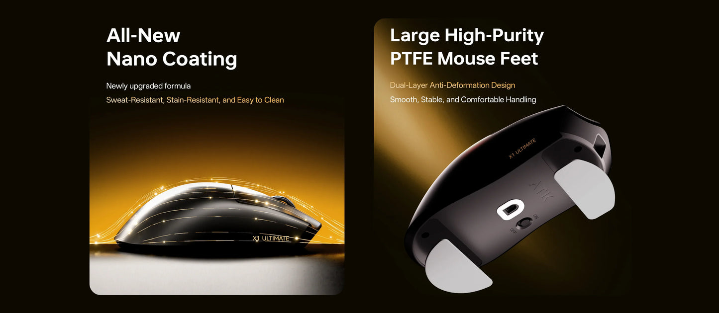 ATK Blazing Sky X1 V2 Ultimate Dual-Mode-Wireless-Maus, leicht, PAW3950 Ultra, Dual 8K Hz, niedrige Latenz, anpassbare Ergonomie-Maus