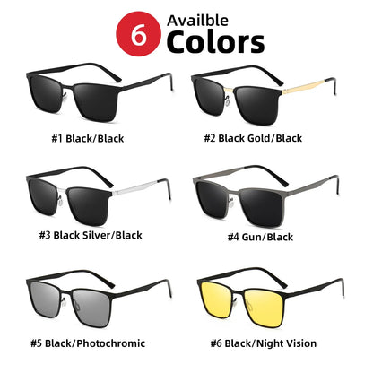 Men’s Retro Rectangular Polarized Sunglasses VIVIBEE, Matte Black UV400 Eyewear, Women Stylish Outdoor Driving Glasses